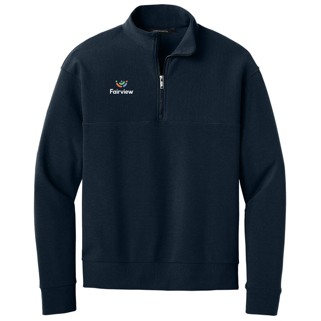 Mercer+Mettle Men's Night Navy Linear Texture 1/4-Zip