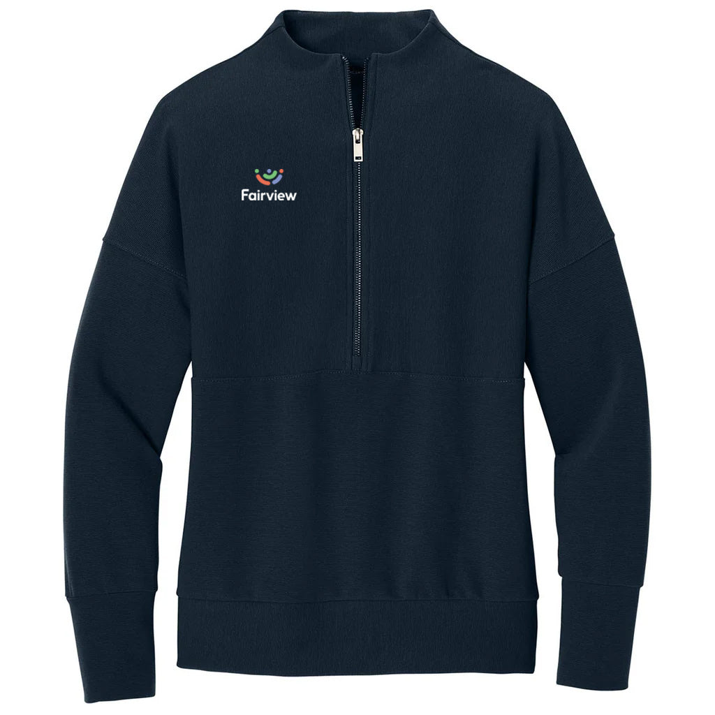 Mercer+Mettle Women's Night Navy Linear Texture 1/4-Zip