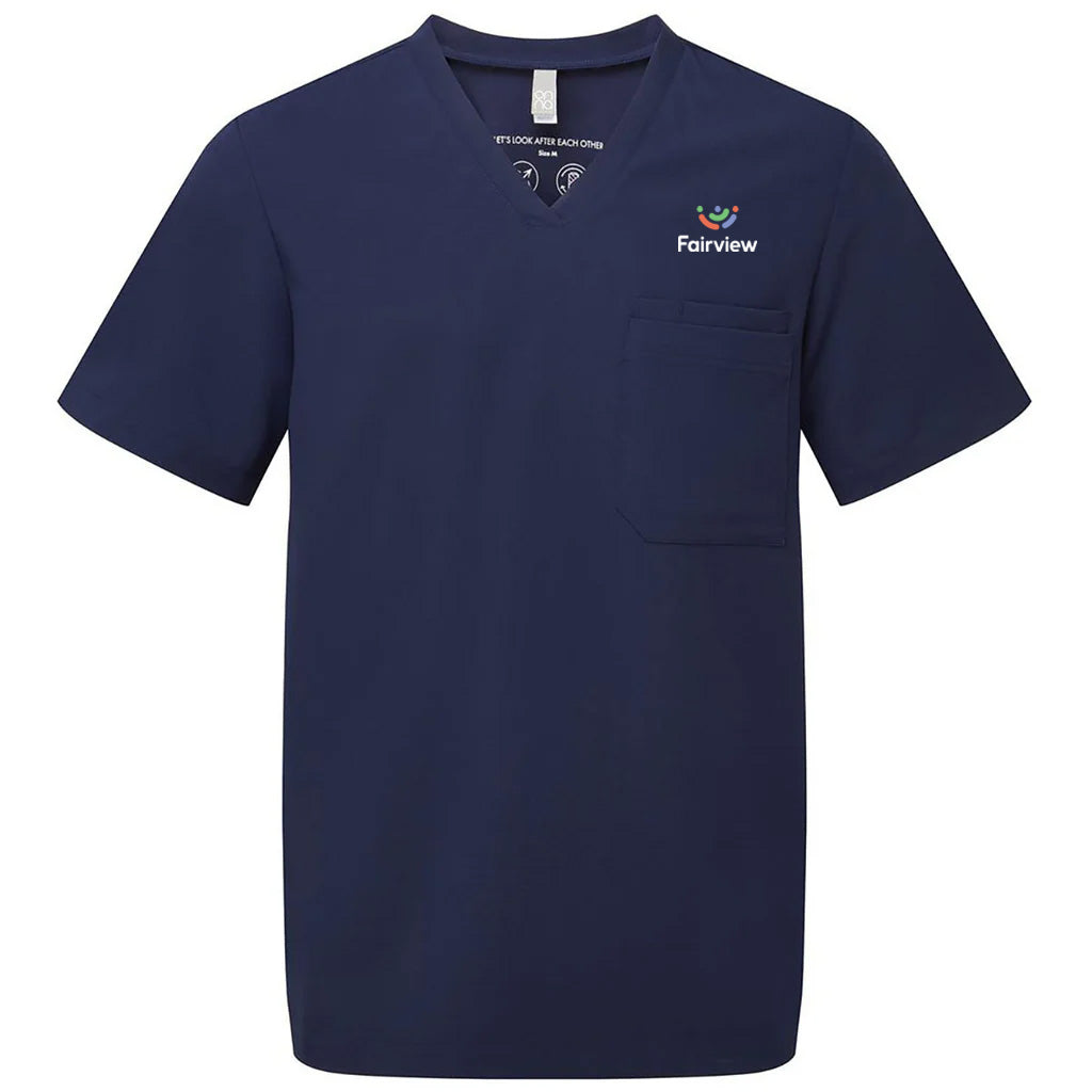 Onna Men's Navy Limitless V-Neck Stretch Scrub Top