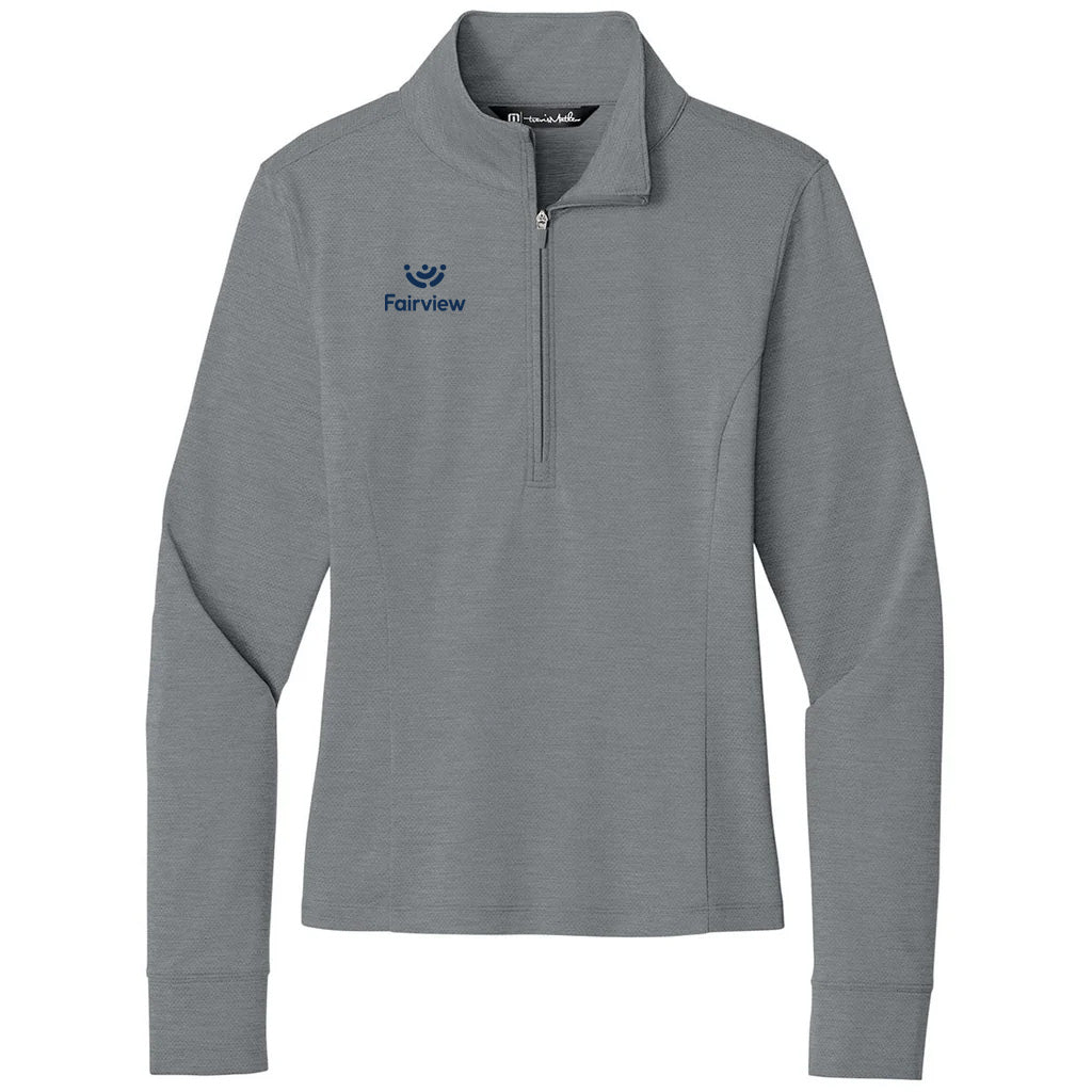 TravisMathew Women's Quiet Shade Grey Heather Onward 1/2-Zip