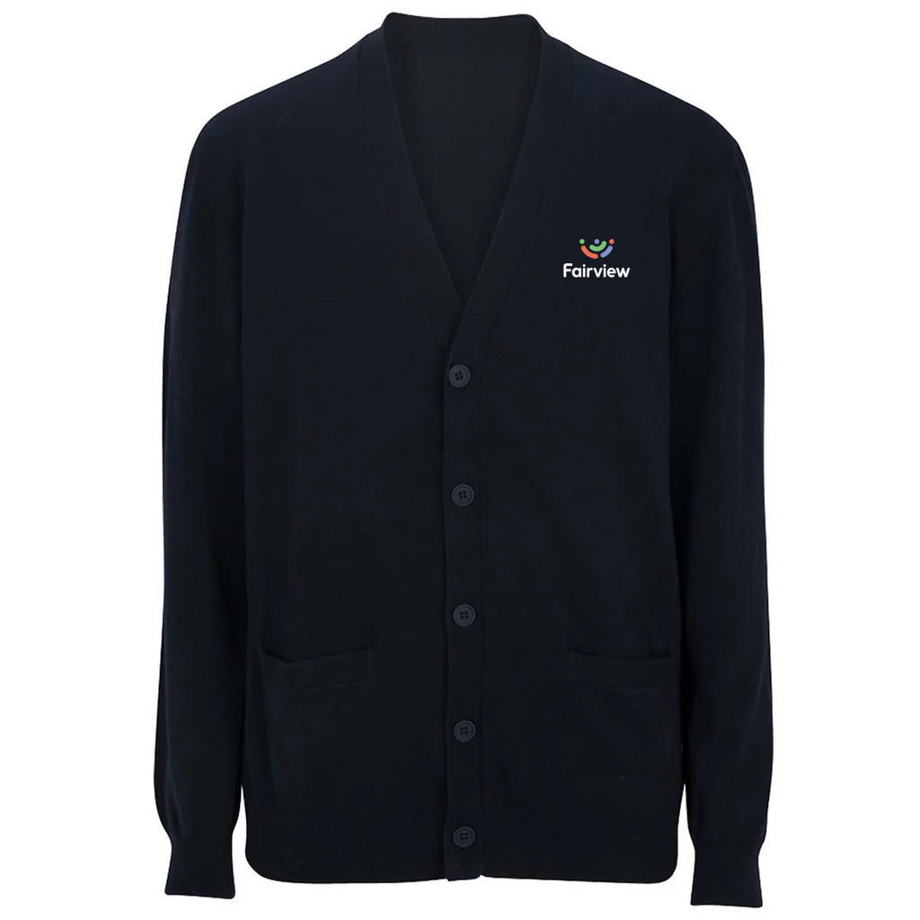 Edwards Men's Navy V-Neck Cotton Blend Cardigan