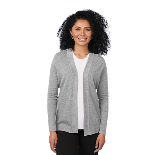 Edwards Women's Grey Heather Open Cardigan