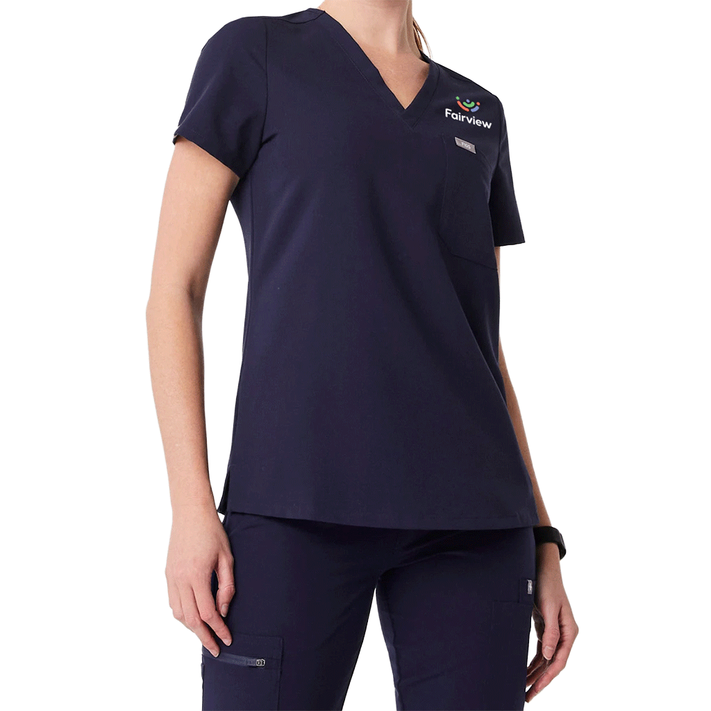 FIGS Women's Navy Catarina One-Pocket Scrub Top