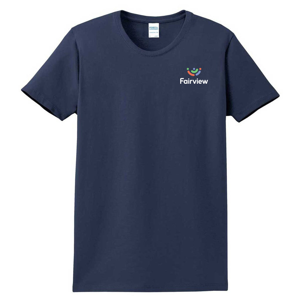 Port & Company Women's Fairview Design Navy Essential T-Shirt