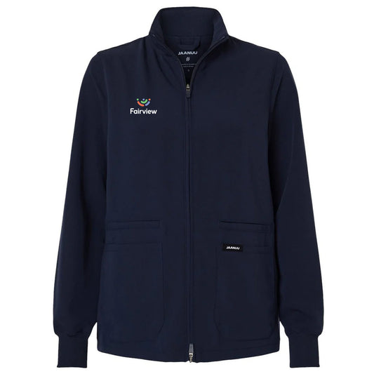 Jaanuu Women's Midnight Navy Ceri Essential Full-Zip 6-Pocket Scrub Jacket