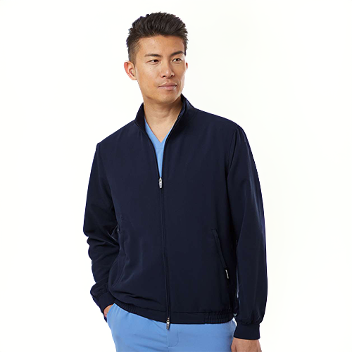 Jaanuu Men's Midnight Navy Wolfe Everyday Full-Zip 6-Pocket Scrub Jacket