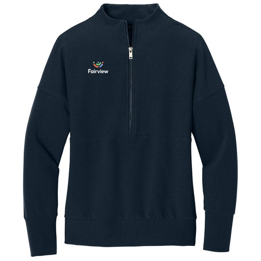 Mercer+Mettle Women's Night Navy Linear Texture 1/4-Zip