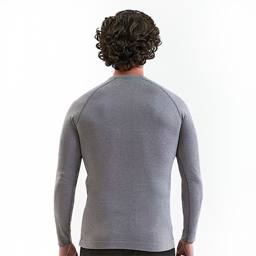 Onna Men's Heather Grey Unstoppable Long Sleeve Fresh Underscrub Base Layer T-Shirt