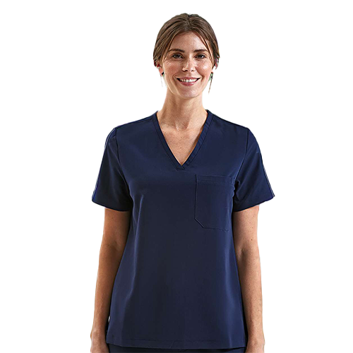 Onna Women's Navy Limitless V-Neck Stretch Scrub Top