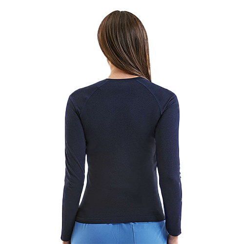 Onna Women's Navy Heather Unstoppable Long Sleeve Fresh Underscrub Base Layer T-Shirt