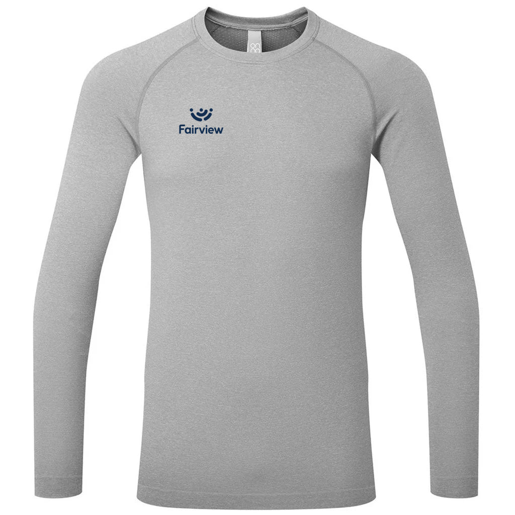 Onna Men's Heather Grey Unstoppable Long Sleeve Fresh Underscrub Base Layer T-Shirt