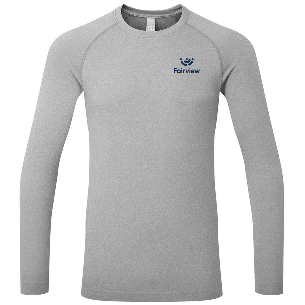Onna Men's Heather Grey Unstoppable Long Sleeve Fresh Underscrub Base Layer T-Shirt
