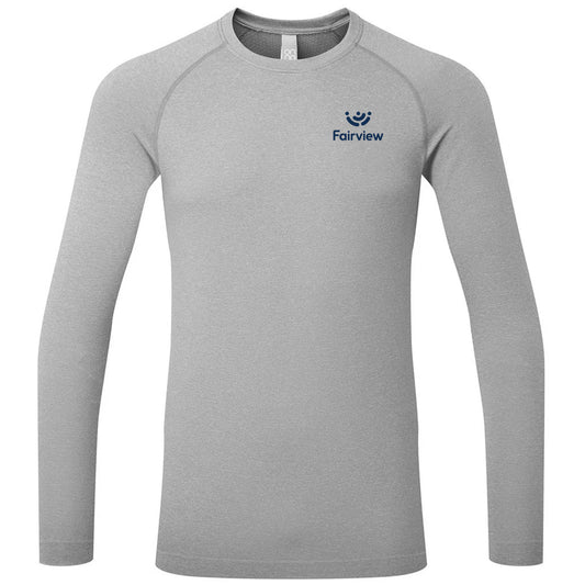 Onna Men's Heather Grey Unstoppable Long Sleeve Fresh Underscrub Base Layer T-Shirt