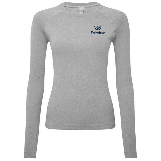 Onna Women's Heather Grey Unstoppable Long Sleeve Fresh Underscrub Base Layer T-Shirt