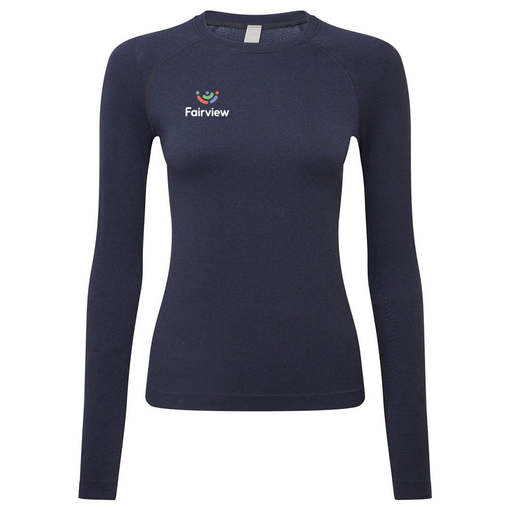 Onna Women's Navy Heather Unstoppable Long Sleeve Fresh Underscrub Base Layer T-Shirt