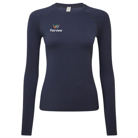 Onna Women's Navy Heather Unstoppable Long Sleeve Fresh Underscrub Base Layer T-Shirt