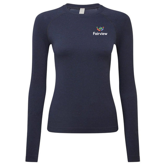 Onna Women's Navy Heather Unstoppable Long Sleeve Fresh Underscrub Base Layer T-Shirt