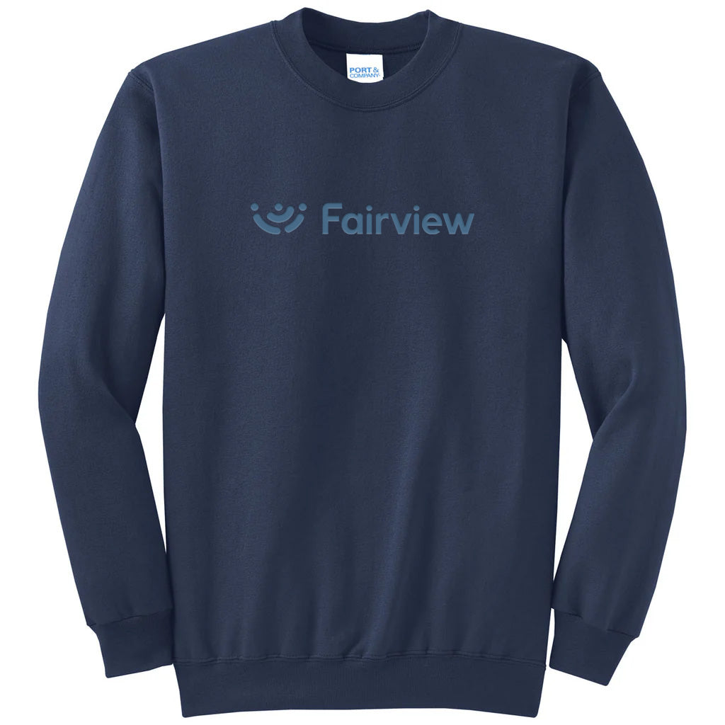 Port & Company Unisex True Navy Core Fleece Crewneck Pocket Sweatshirt
