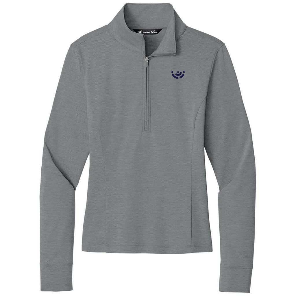 TravisMathew Women's Quiet Shade Grey Heather Onward 1/2-Zip