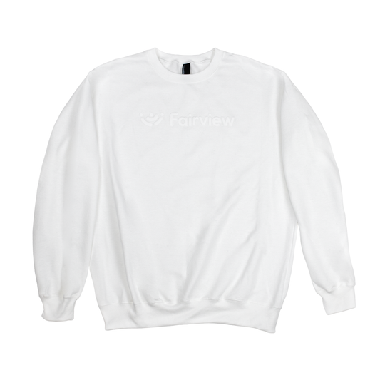 Port & Company Unisex Puff Printed White Core Fleece Crewneck Sweatshirt