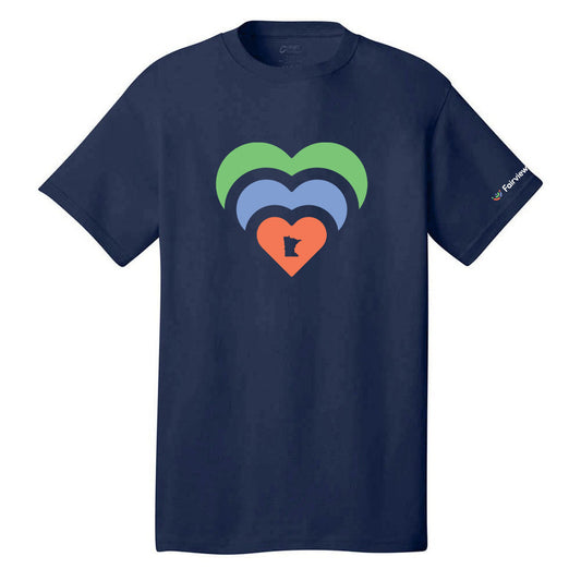 Port & Company Men's Community Heart Navy Essential T-Shirt