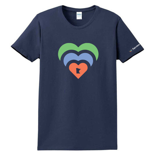 Port & Company Women's Community Heart Navy Essential T-Shirt
